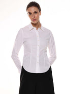 Anna White Cotton Formal Shirt for Women - Munich Fit from GAZILLION - Front Look