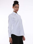 Aria White Oxford Cotton Shirt for Women - Zurich fit from GAZILLION - Right Side Look