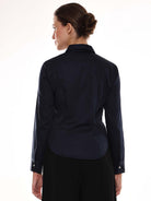 Armani Navy Blue Cotton Formal Shirt for Women - Munich Fit from GAZILLION - Back Look