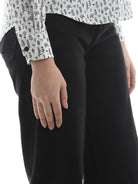 Barilla Black & White Floral Print Cotton Shirt for Women - Zurich Fit from GAZILLION - Sleeve Detail