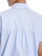 Bershka Sky Blue Oxford Cotton Boxy Shirt for Women - Madrid Fit from GAZILLION - Back Detail