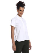 Bershka White Oxford Cotton Boxy Shirt for Women - Madrid Fit from GAZILLION - RIght Side Look