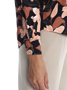 Bethany Dark Floral Print Cotton Shirt for Women - Zurich Fit from GAZILLION - Sleeve Detail