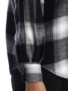 Bianca Black Brushed Cotton Checks Drop Shoulder Shirt for Women - Paris Fit from GAZILLION - Sleeve Detail