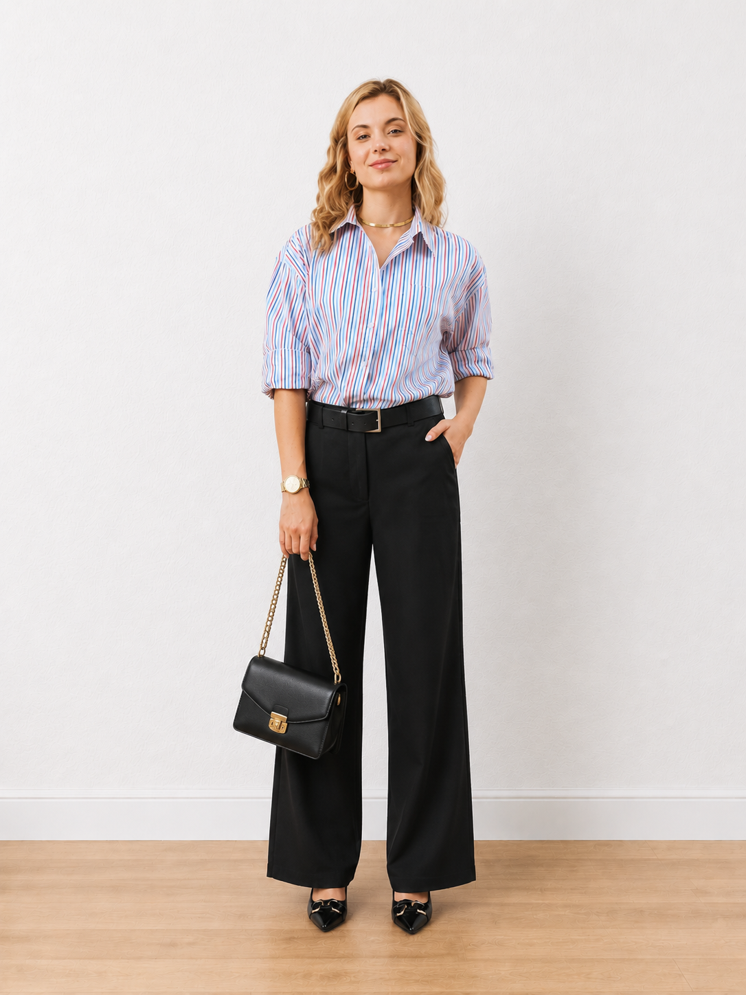 Edilia Stripes Cotton Oversized Shirt