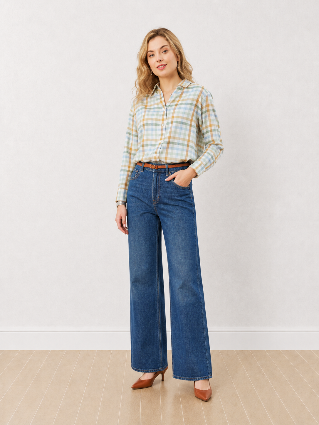 Delnaz Checks Cotton Office Casual Shirt