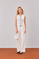 Dina Vest Stylish Cotton Linen Co-Ord Set