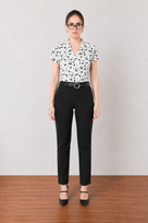 Galia Black & White Floral Printed Top