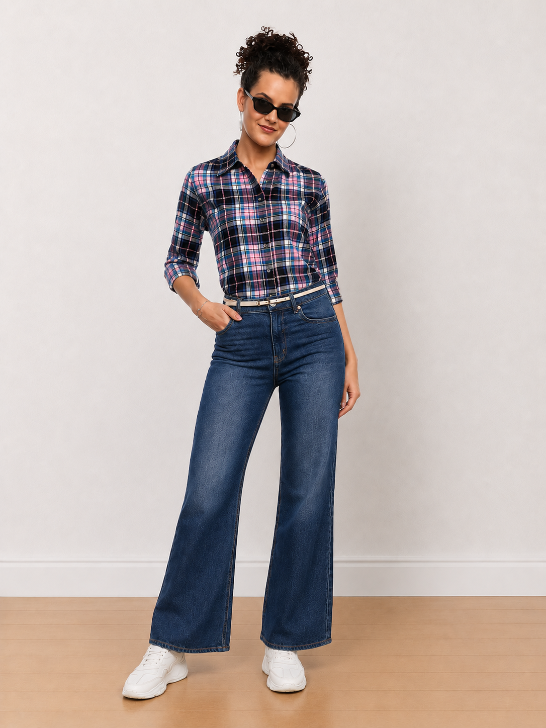 Beauty Pink & Black Checks Office Casual Shirt