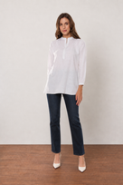 Alexa Cotton Linen Plus Size Tunic Shirt