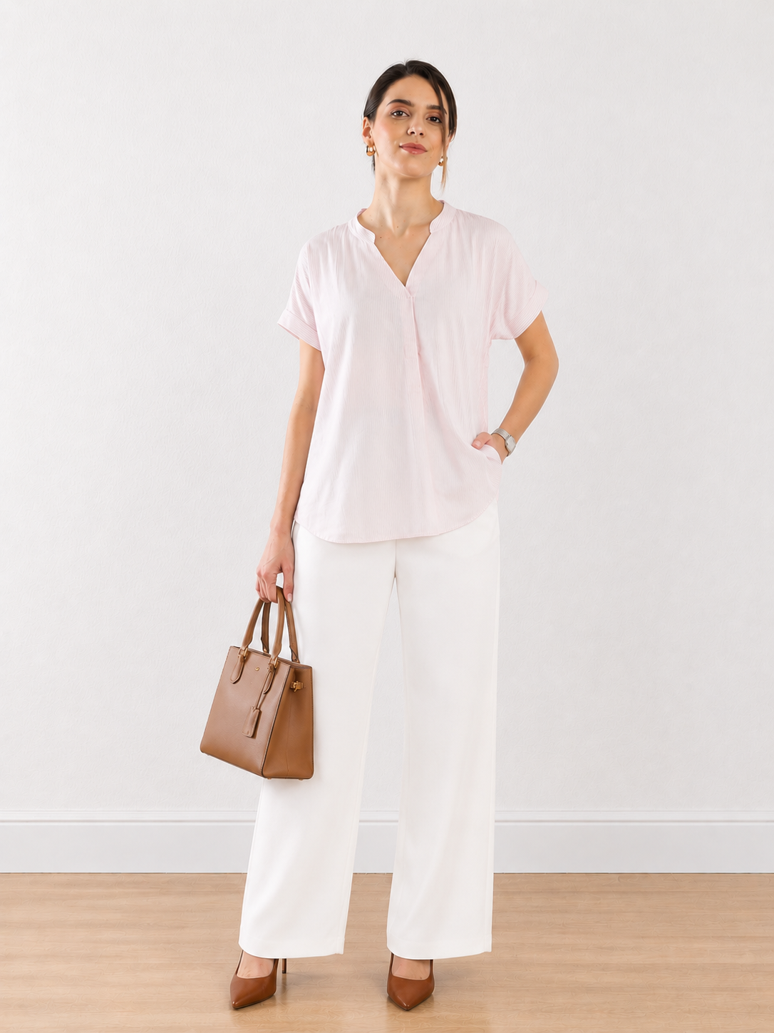 Ellora Stripes Formal Top