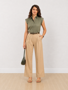 Darren Cap Sleeves Cotton Shirt