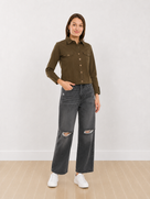 Dani Cropped Light Trucker Jacket