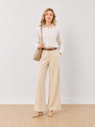 Dream Beige Striped Formal Shirt