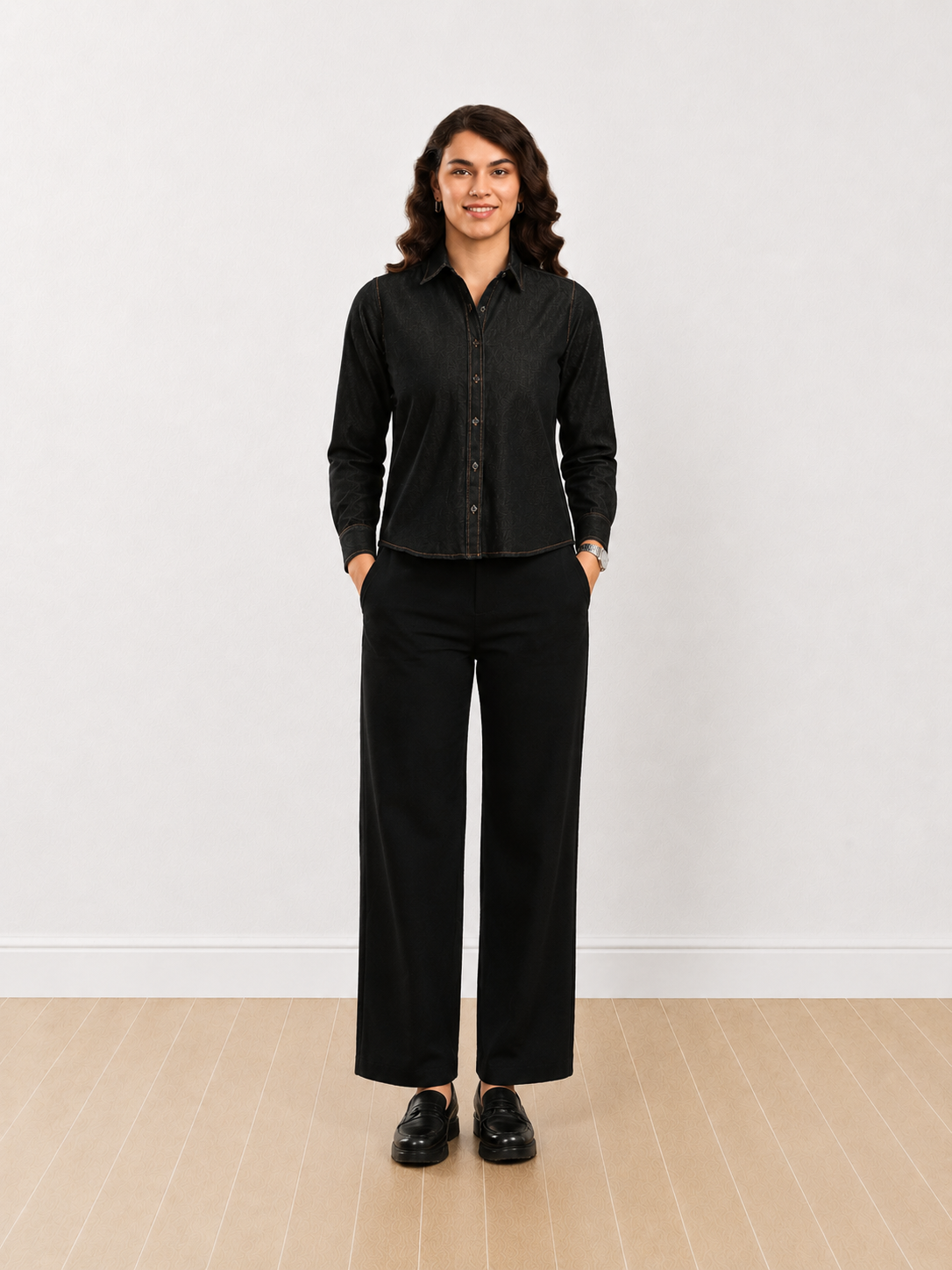 Desire Black Denim Shirt