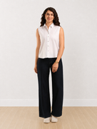 Daniela Cotton Mini Stripes Sleeveless Shirt