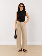 Daniela Cotton Mini Stripes Sleeveless Shirt