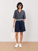 Carrie Indigo Blue Denim Knee Length Bermuda Shorts