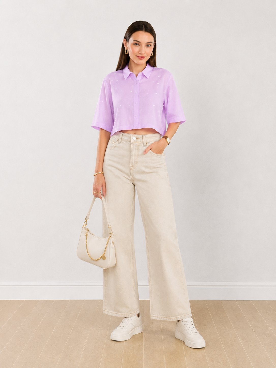 Christian Lavender Cropped Shirt