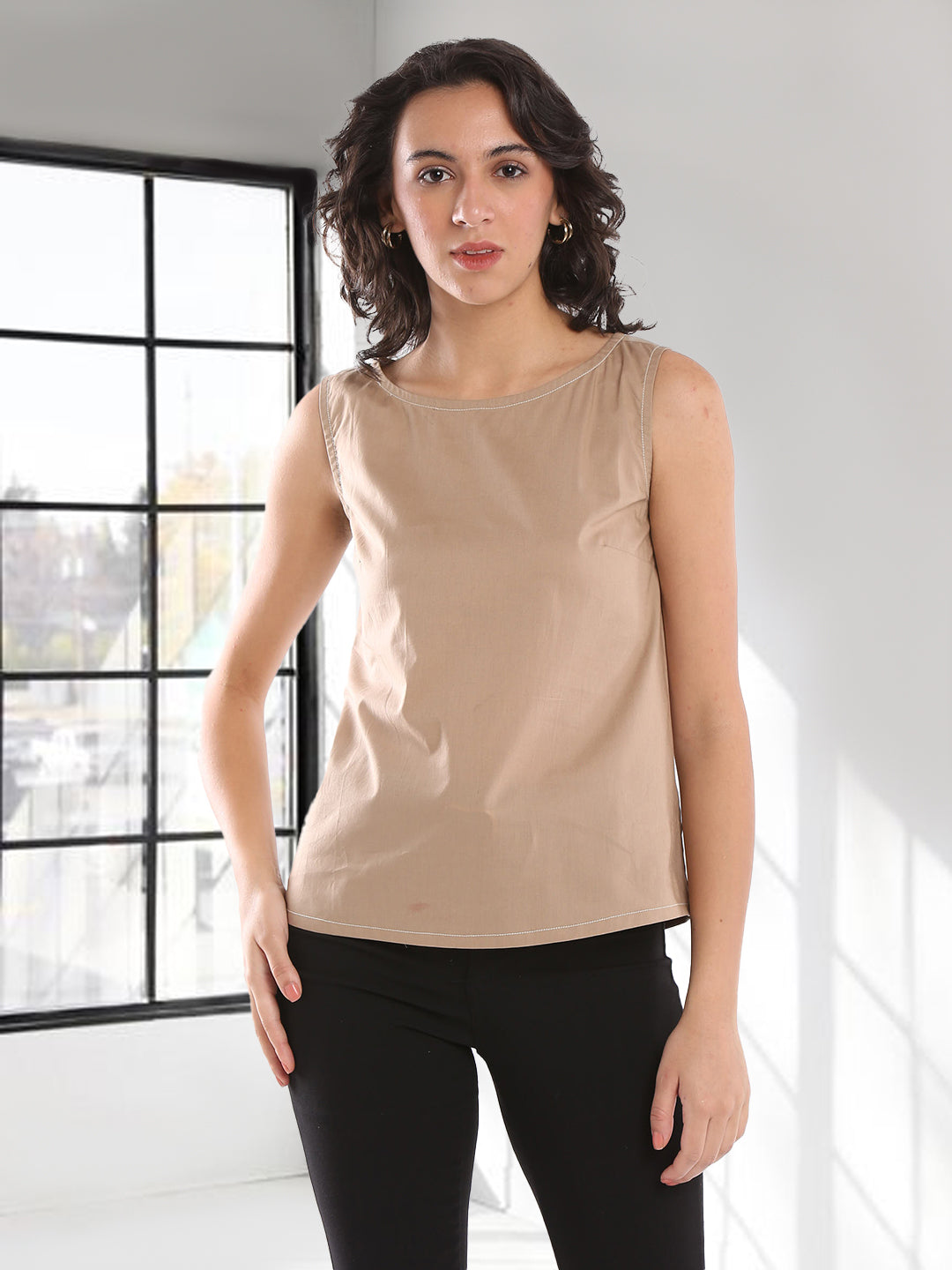 Etta Cotton Classy Formal Sleeveless Top