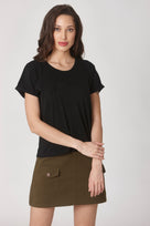 Aspen Black Loose Cotton Tshirt